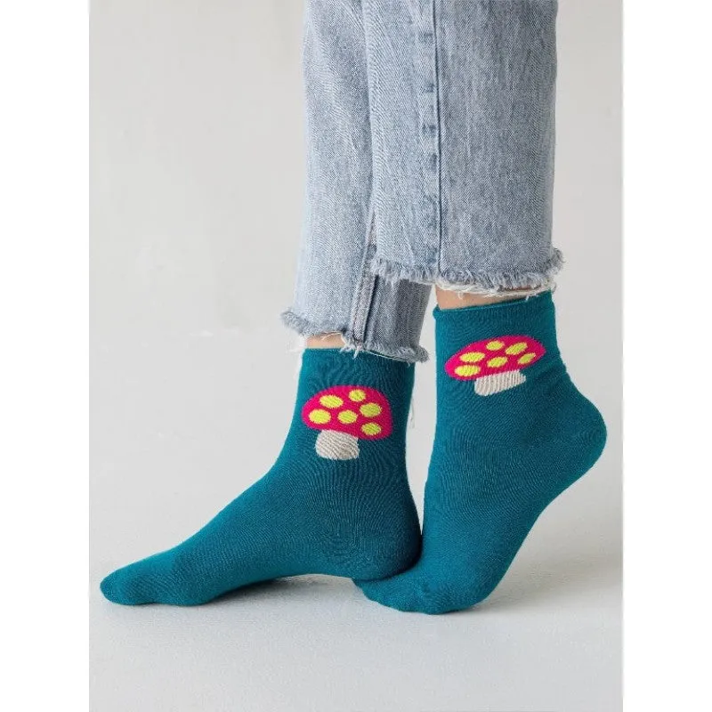 NATURAL LIFE - ROLL TOP SOCKS SET: FLOWER MUSHROOM