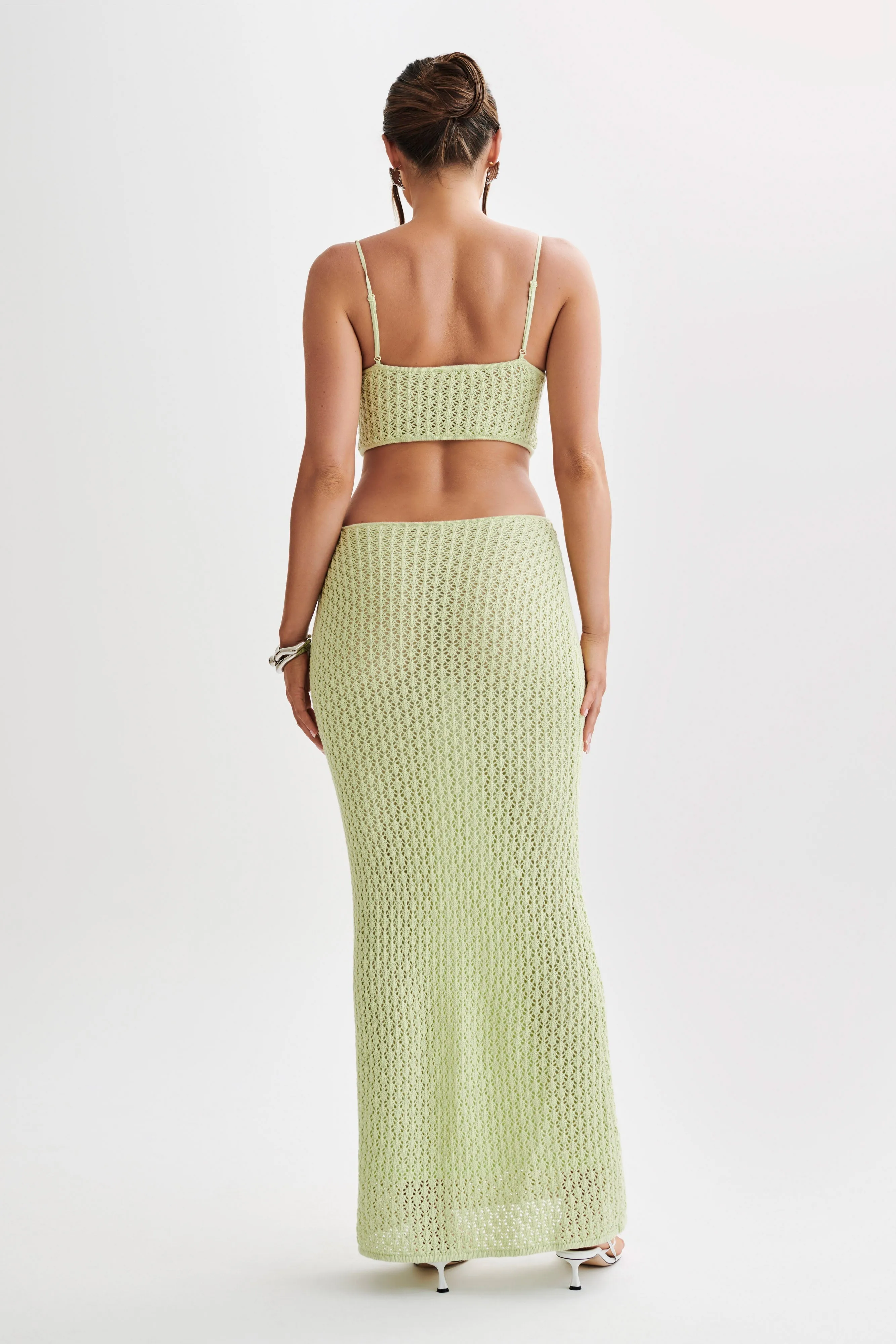 Nerida Knit Cut Out Maxi Dress - Seafoam Green