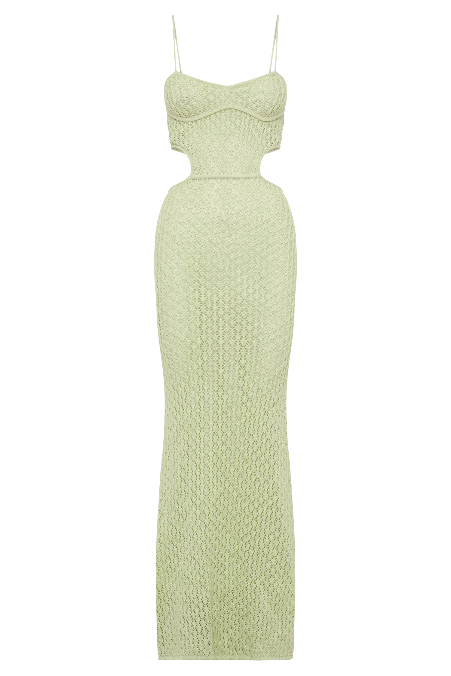 Nerida Knit Cut Out Maxi Dress - Seafoam Green