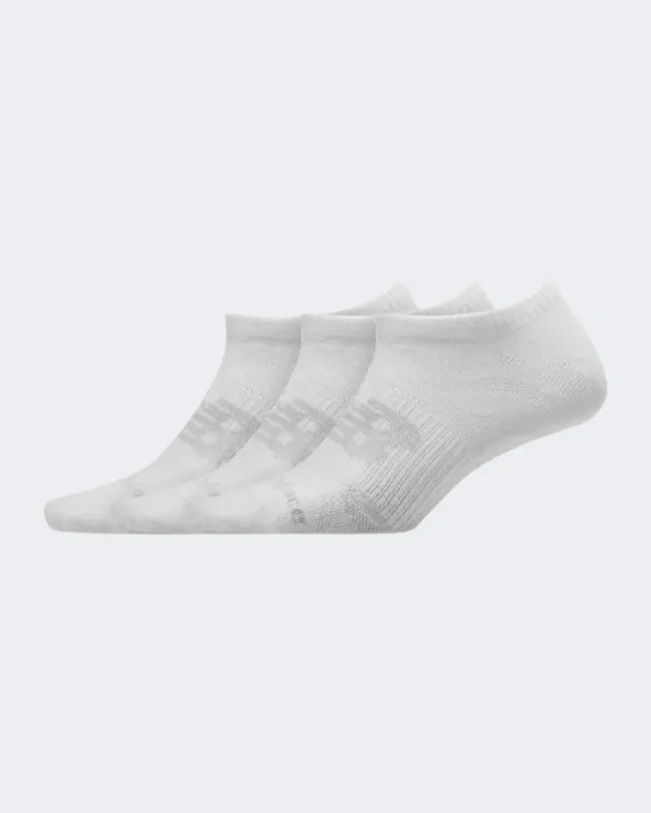 New Balance Flat Knit No Show 3 Pack Unisex Lifestyle Sock White Las03223-Wt