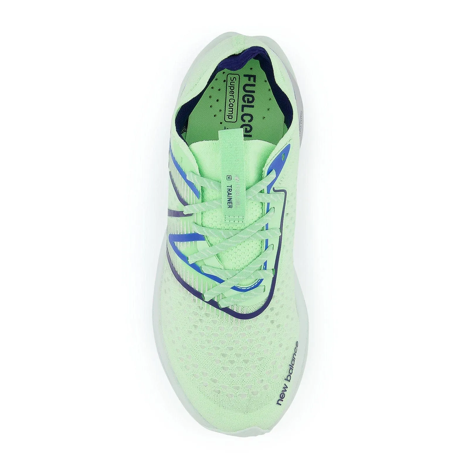 New Balance FuelCell SuperComp Trainer (Mens) - Vibrant spring glo with victory blue and vibrant apricot