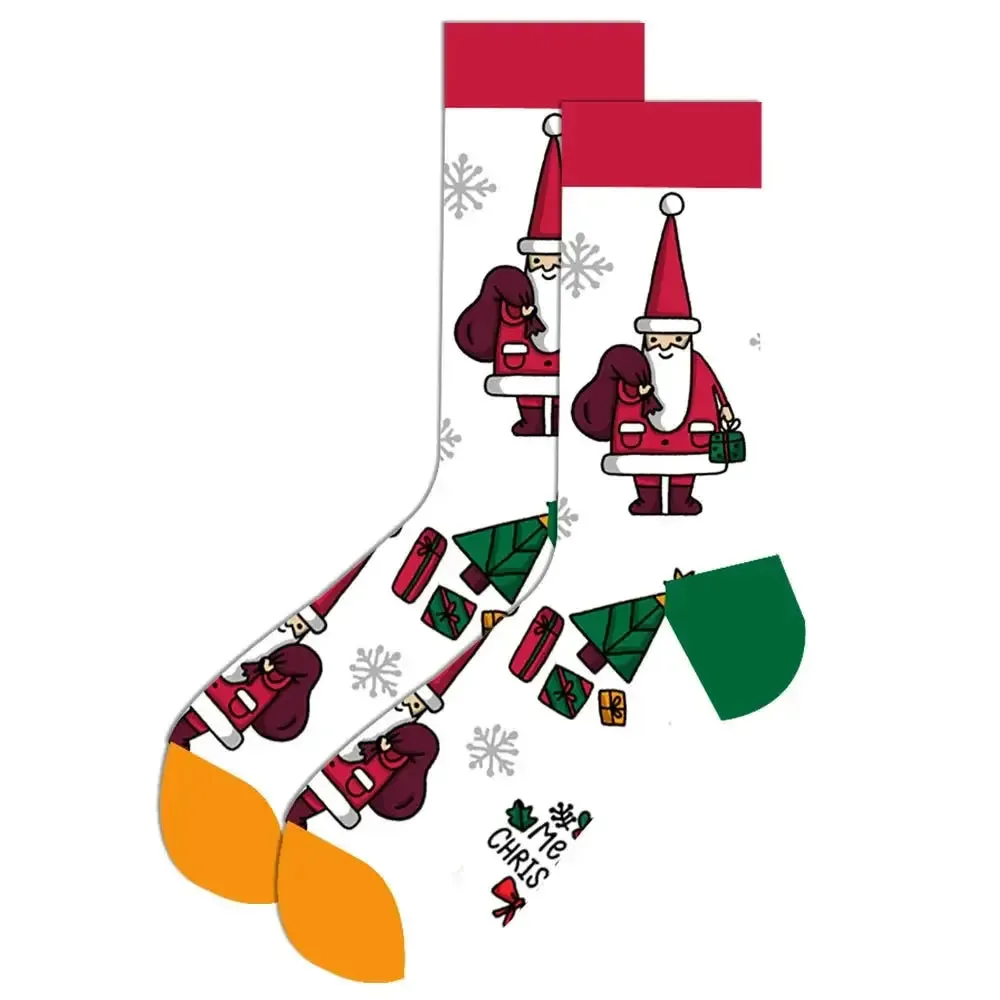 New Christmas Socks Men Funny 2023 Christmas Tree Snowflake Santa Claus Elk Snow Cotton Happy Socks Men New Year Sokken Harajuku