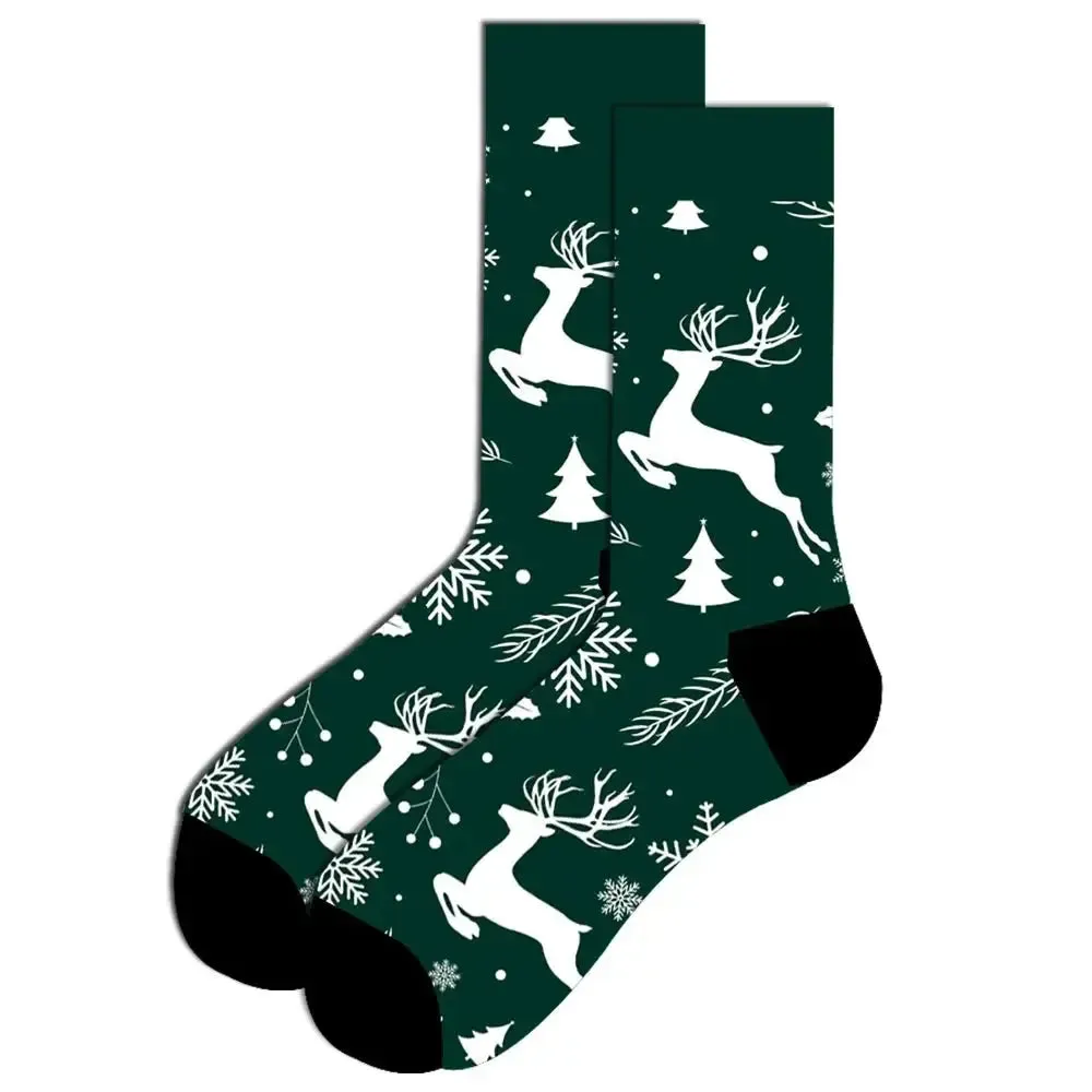 New Christmas Socks Men Funny 2023 Christmas Tree Snowflake Santa Claus Elk Snow Cotton Happy Socks Men New Year Sokken Harajuku