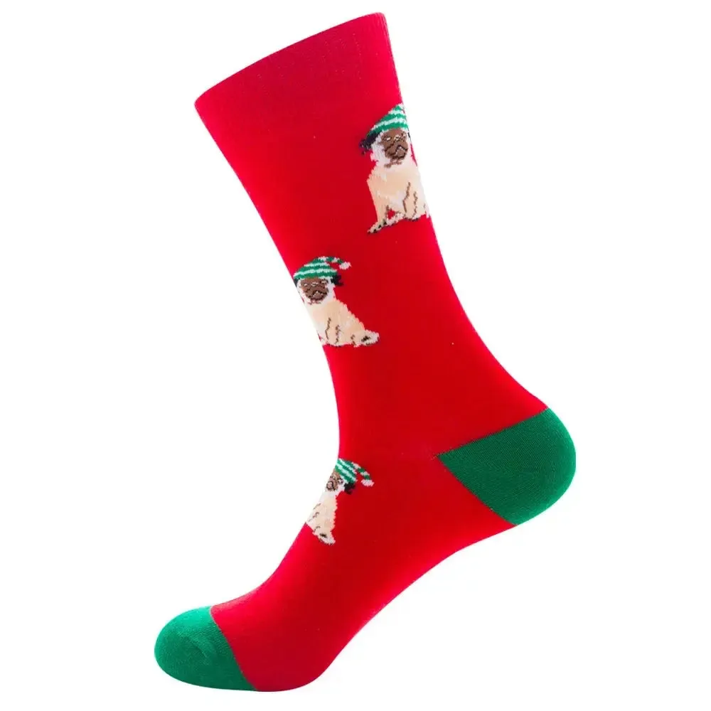 New Christmas Socks Men Funny 2023 Christmas Tree Snowflake Santa Claus Elk Snow Cotton Happy Socks Men New Year Sokken Harajuku