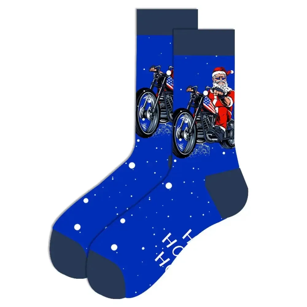 New Christmas Socks Men Funny 2023 Christmas Tree Snowflake Santa Claus Elk Snow Cotton Happy Socks Men New Year Sokken Harajuku