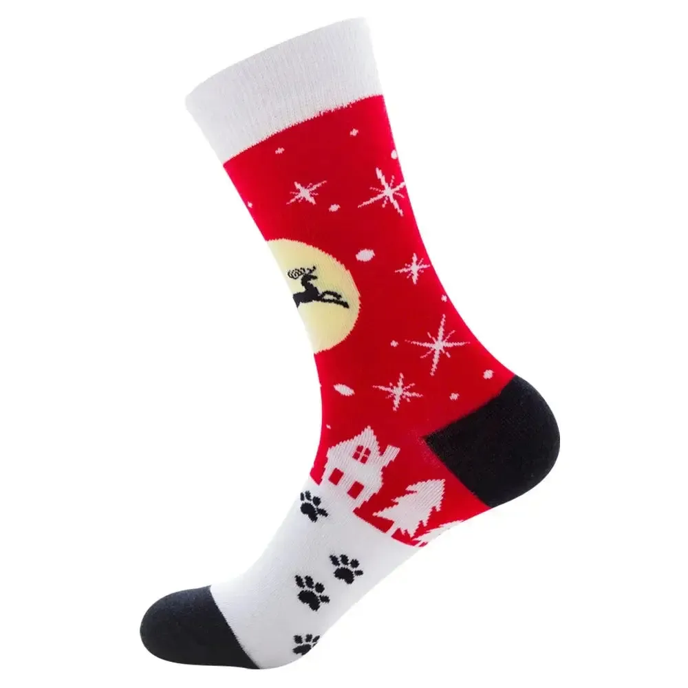 New Christmas Socks Men Funny 2023 Christmas Tree Snowflake Santa Claus Elk Snow Cotton Happy Socks Men New Year Sokken Harajuku