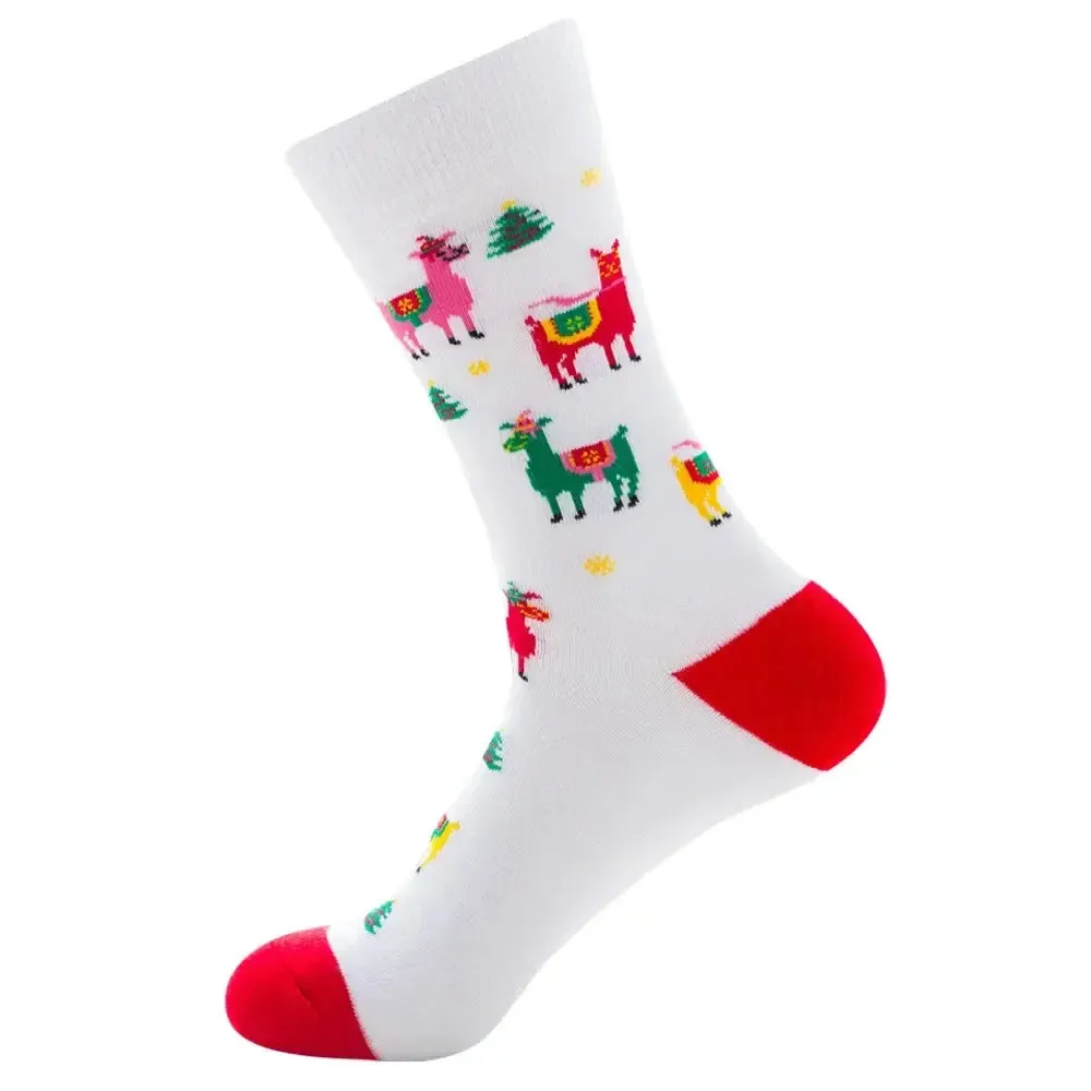 New Christmas Socks Men Funny 2023 Christmas Tree Snowflake Santa Claus Elk Snow Cotton Happy Socks Men New Year Sokken Harajuku