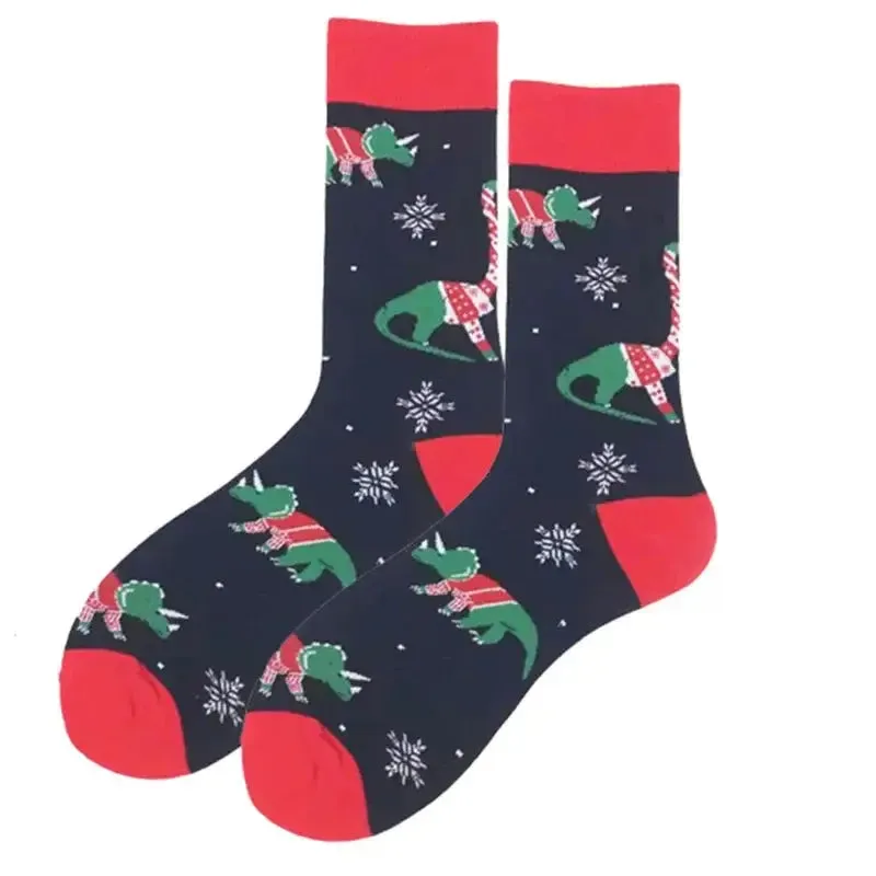 New Christmas Socks Men Funny 2023 Christmas Tree Snowflake Santa Claus Elk Snow Cotton Happy Socks Men New Year Sokken Harajuku