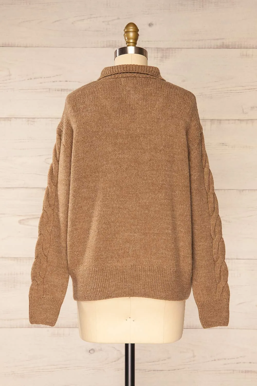 Nottingham Brown | Quarter Zip Knit Sweater