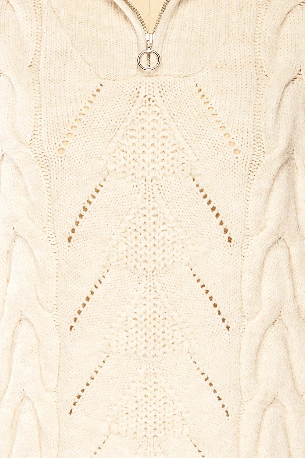 Nottingham Ivory | Quarter Zip Knit Sweater