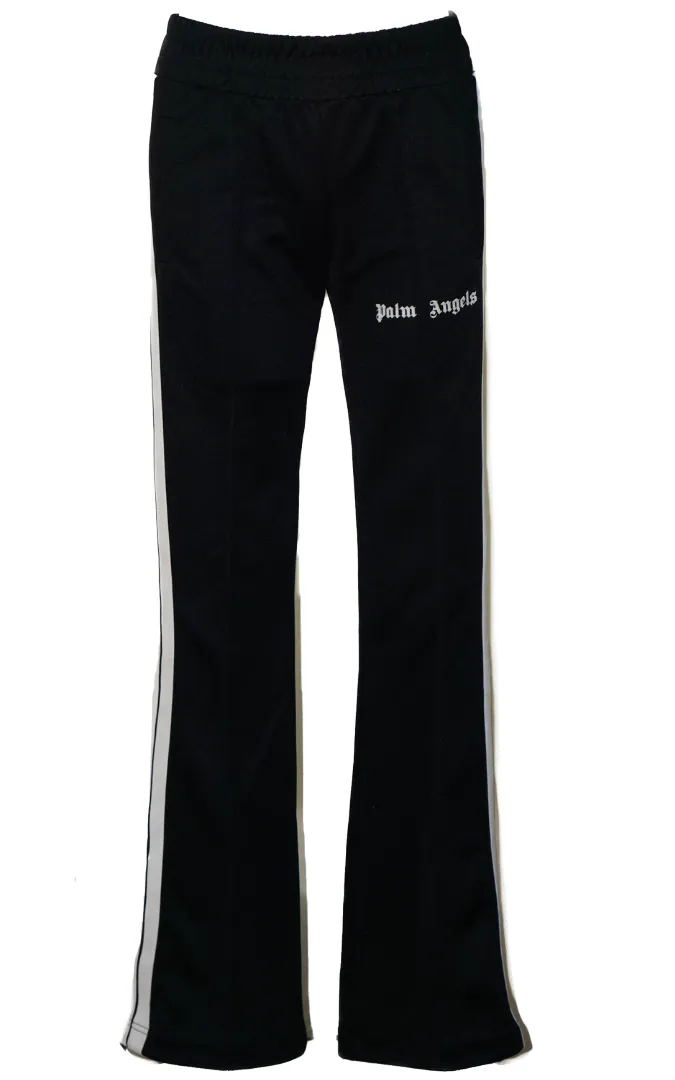 PALM ANGELS Flared Black Elastic Sweatpants