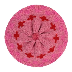 Patchwork Beret Tam in French Rose