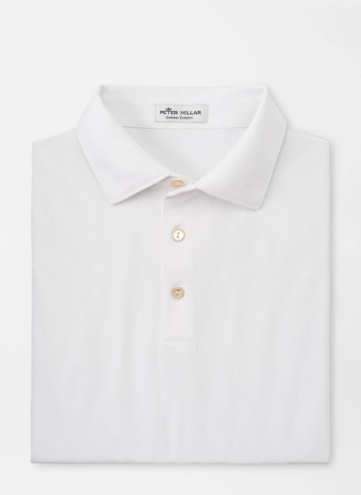 Peter Millar Stretch Mesh Customized Polos, White