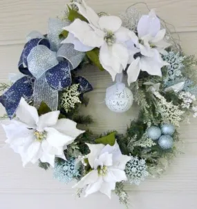 Poinsettia Wreath, Christmas Wreath, Christmas Decorations, Holiday decorations