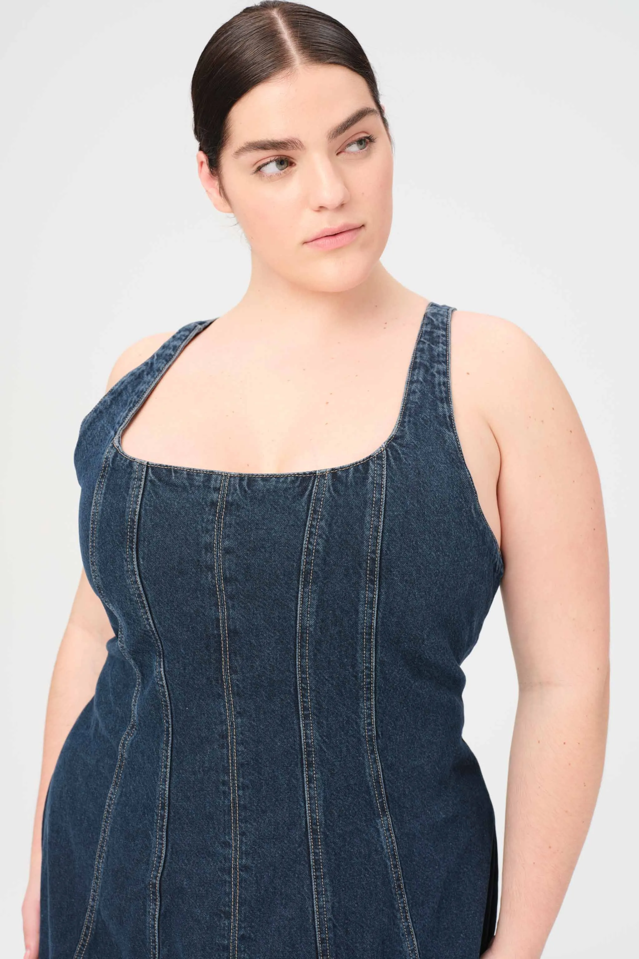 PSA PLUS - DENIM MAXI DRESS | UNDER PRESSURE