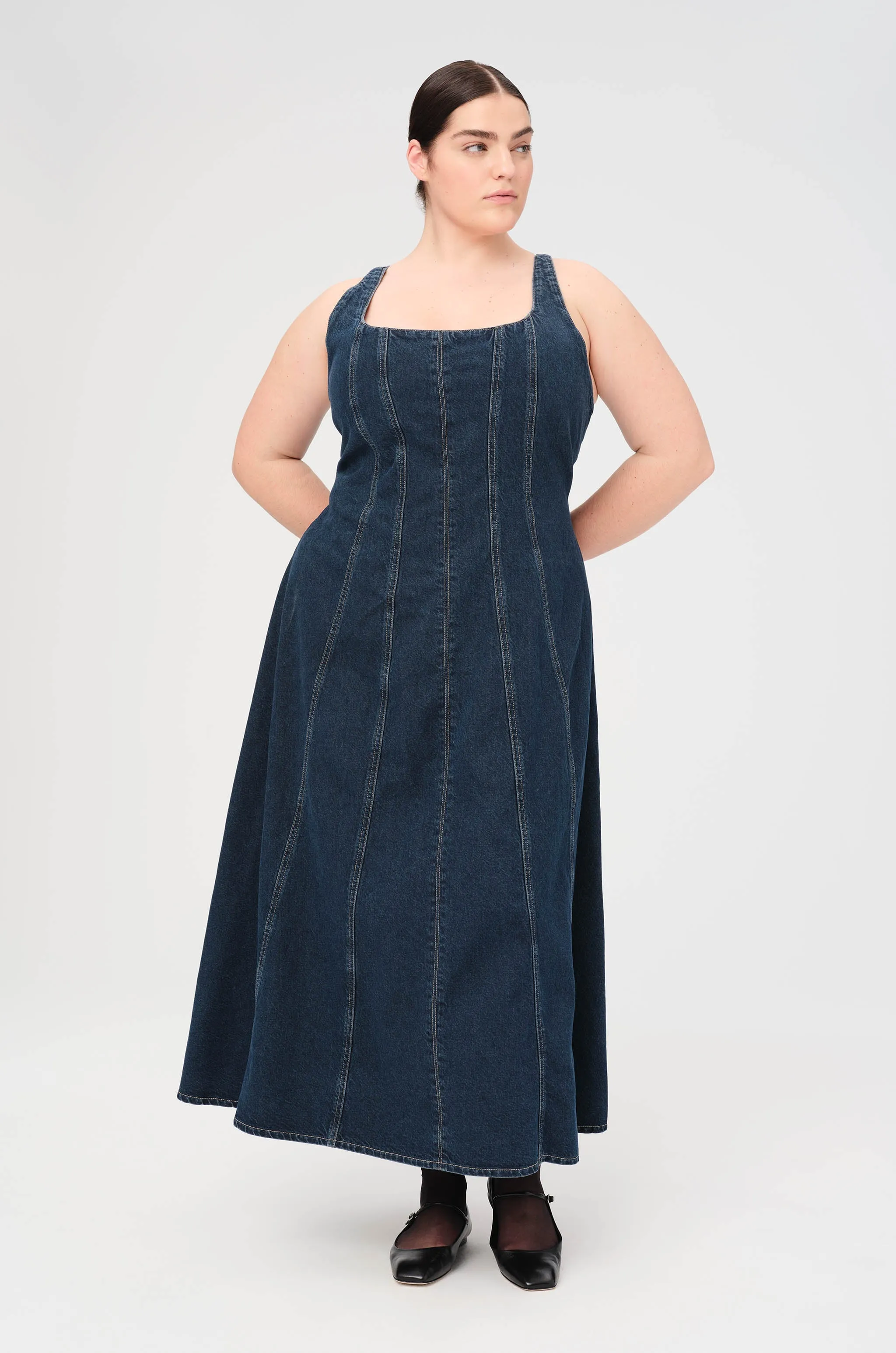 PSA PLUS - DENIM MAXI DRESS | UNDER PRESSURE