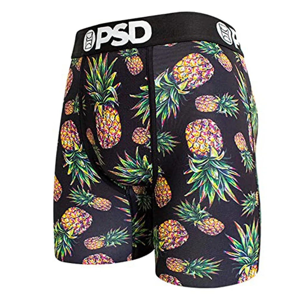 PSD Men's Black Fresh Pineapple Print Breathable Underwear