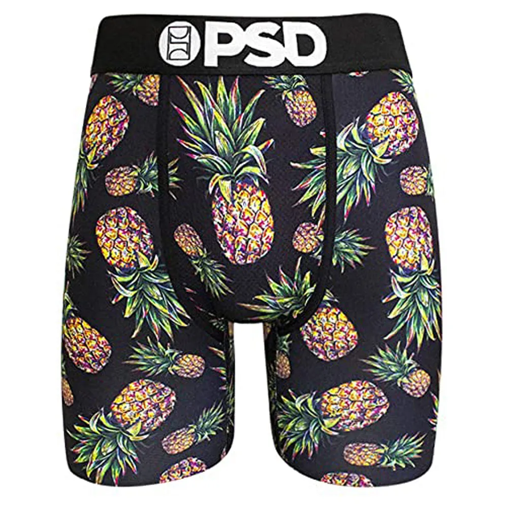 PSD Men's Black Fresh Pineapple Print Breathable Underwear