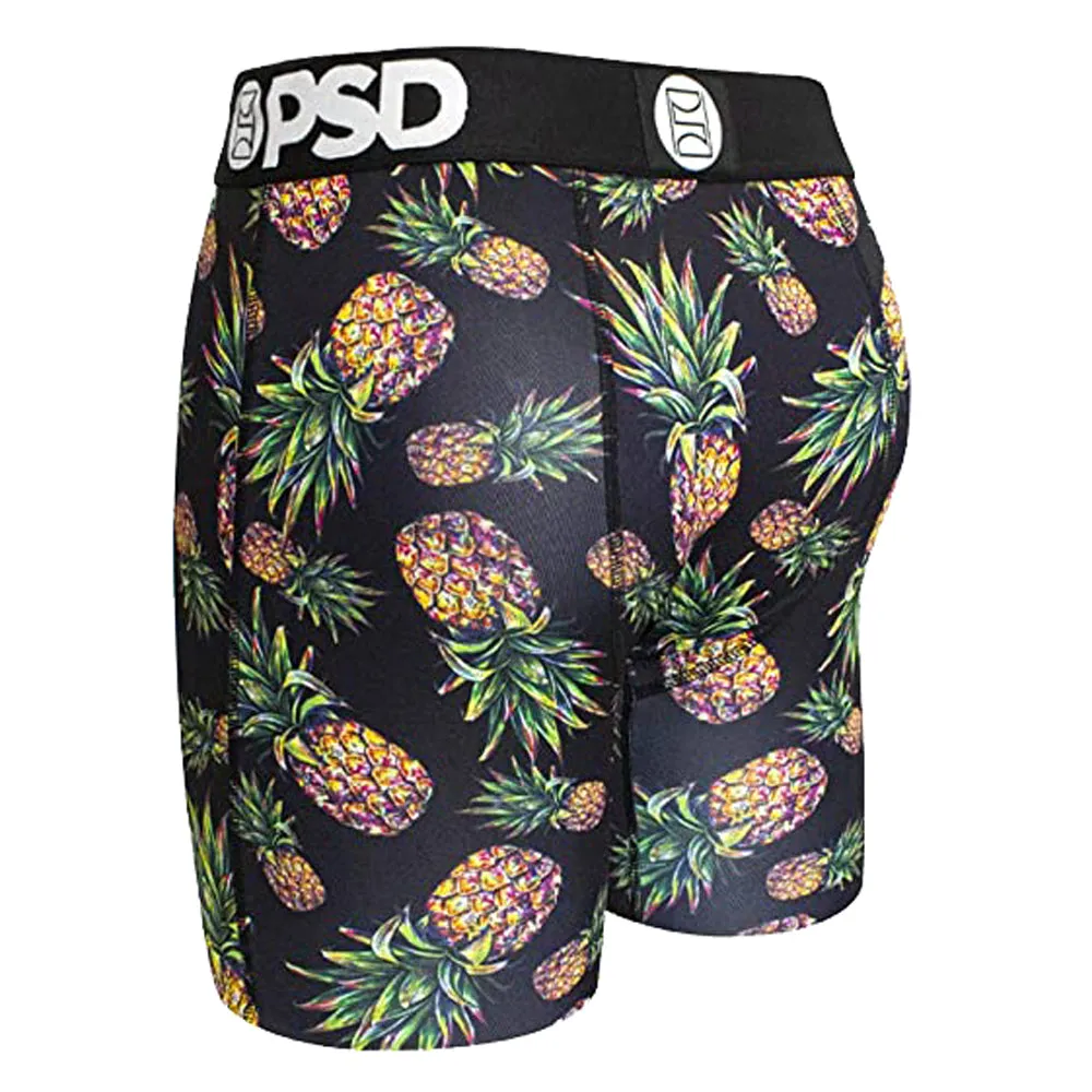 PSD Men's Black Fresh Pineapple Print Breathable Underwear