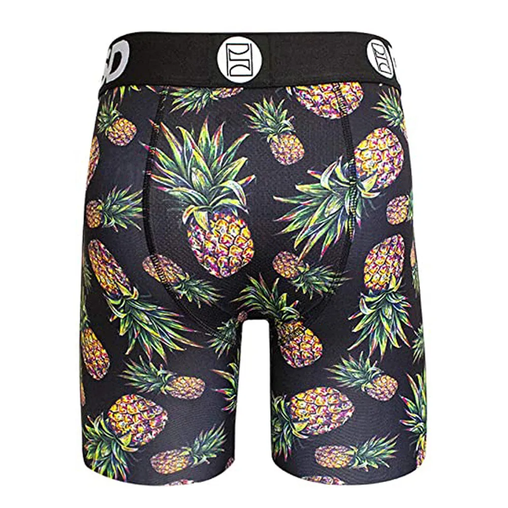 PSD Men's Black Fresh Pineapple Print Breathable Underwear