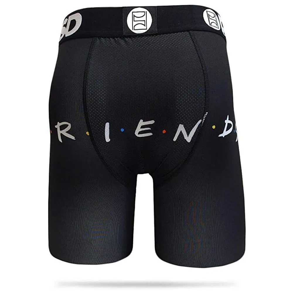 PSD Mens Stretch Wide Band Boxer Brief Friends Series Black Underwear - E31911093-BLK-XL