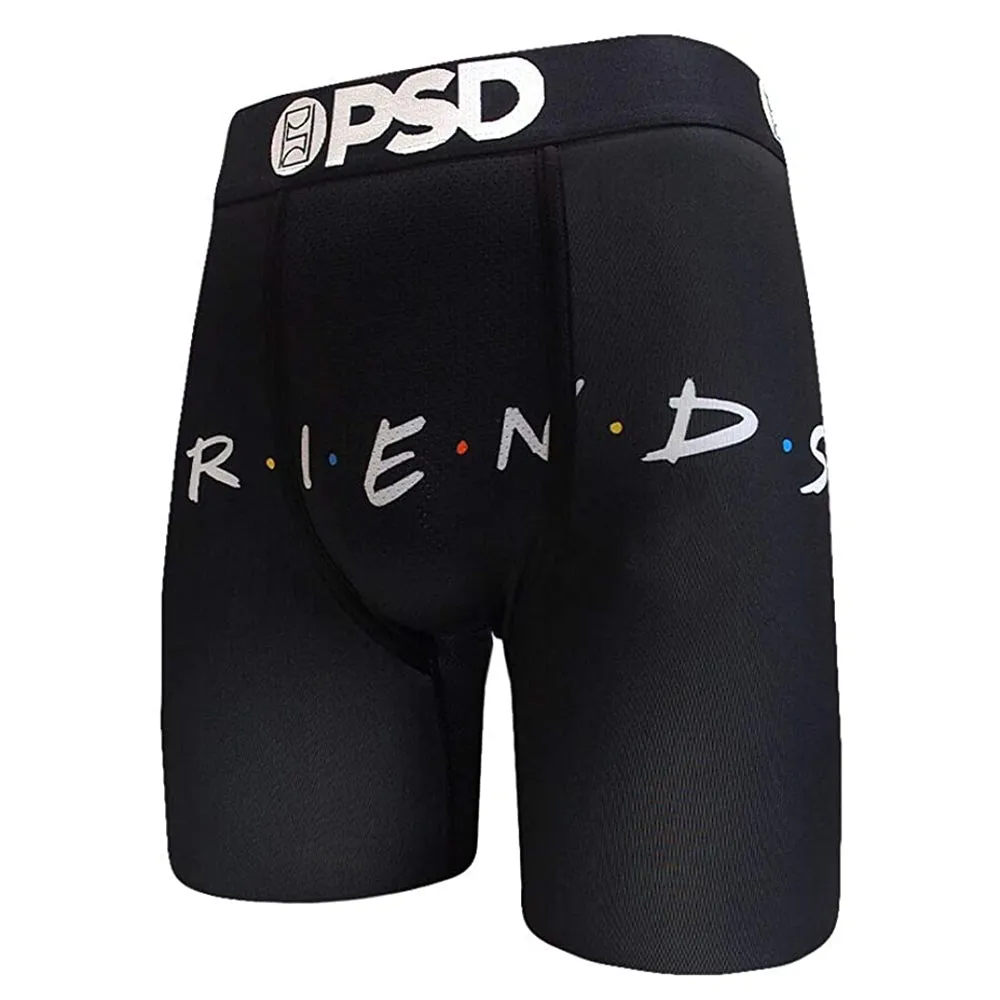 PSD Mens Stretch Wide Band Boxer Brief Friends Series Black Underwear - E31911093-BLK-XL