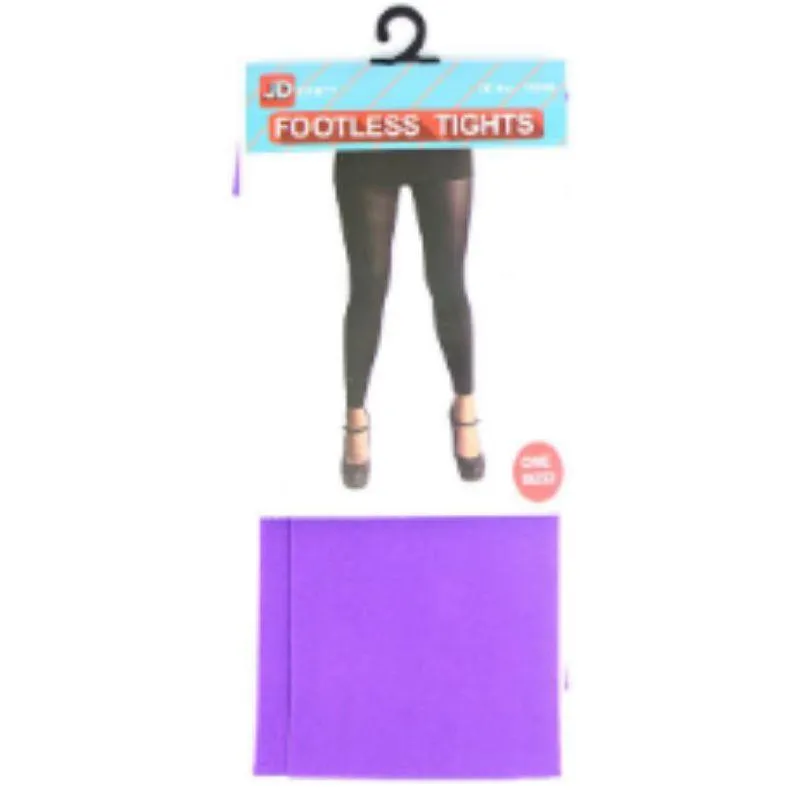 Purple Plain Colour Footless Tights