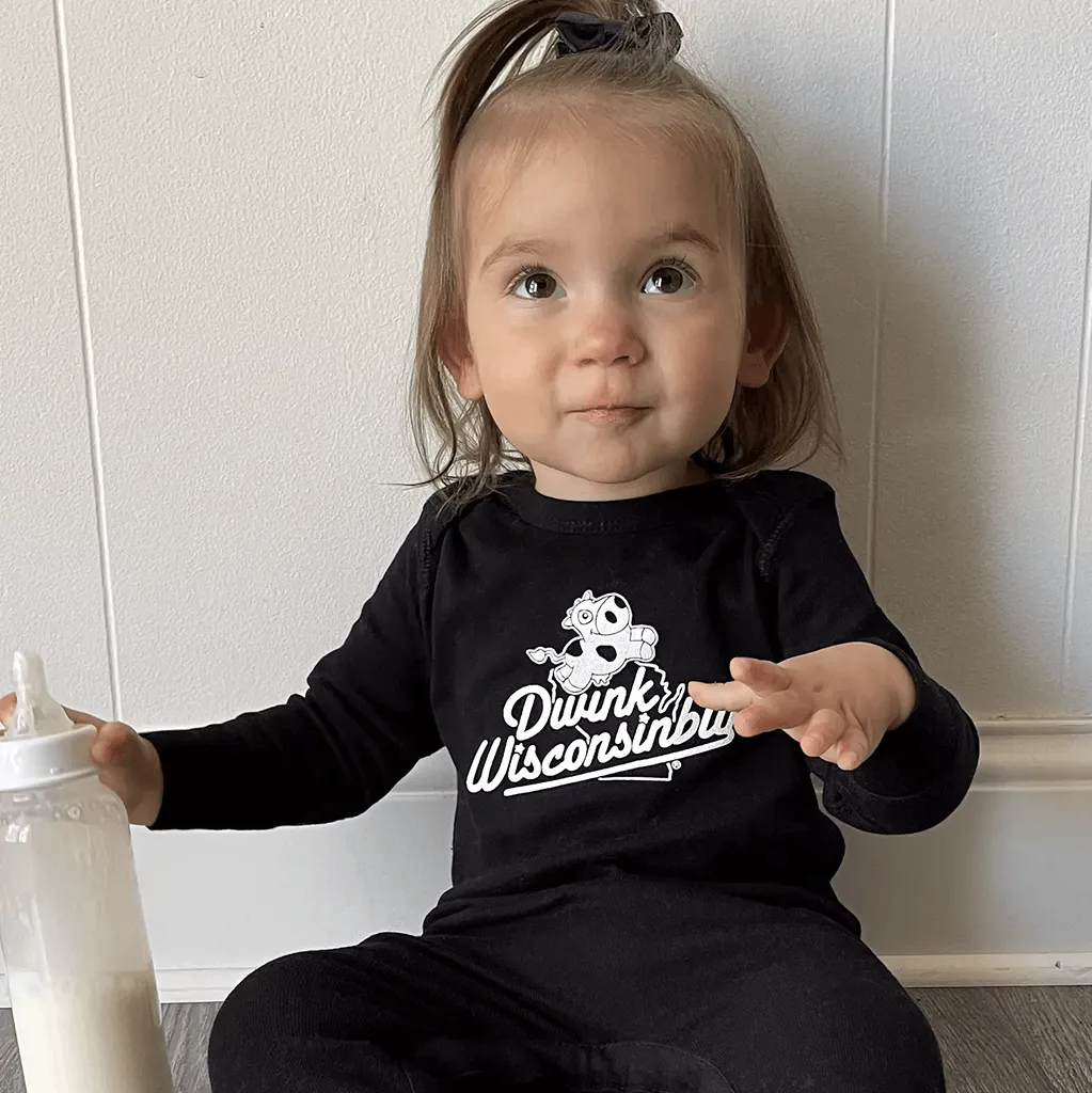 "Dwink Wisconsinbly" Black Onesie