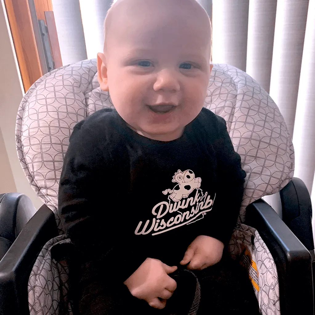 "Dwink Wisconsinbly" Black Onesie