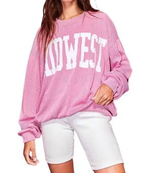 "midwest" Oversized Sweatshirt In Pink