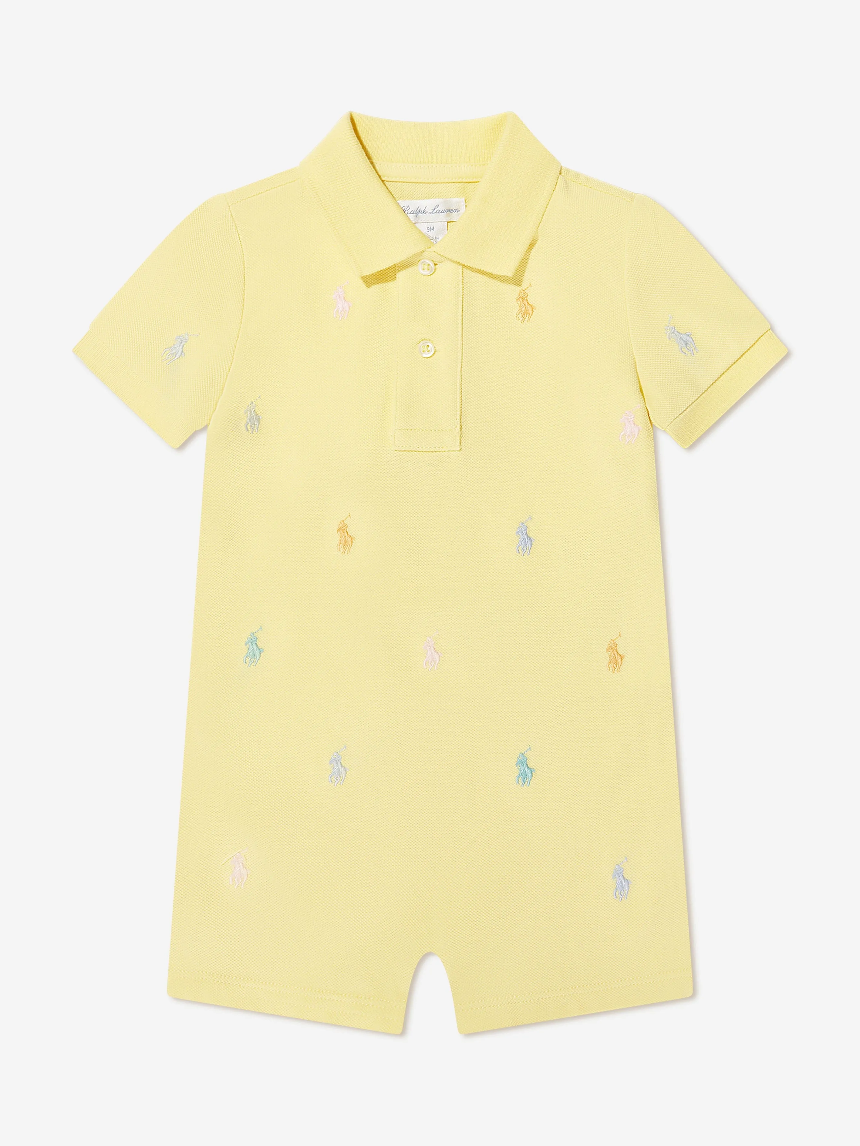 Ralph Lauren Baby Boys Logo Romper in Yellow