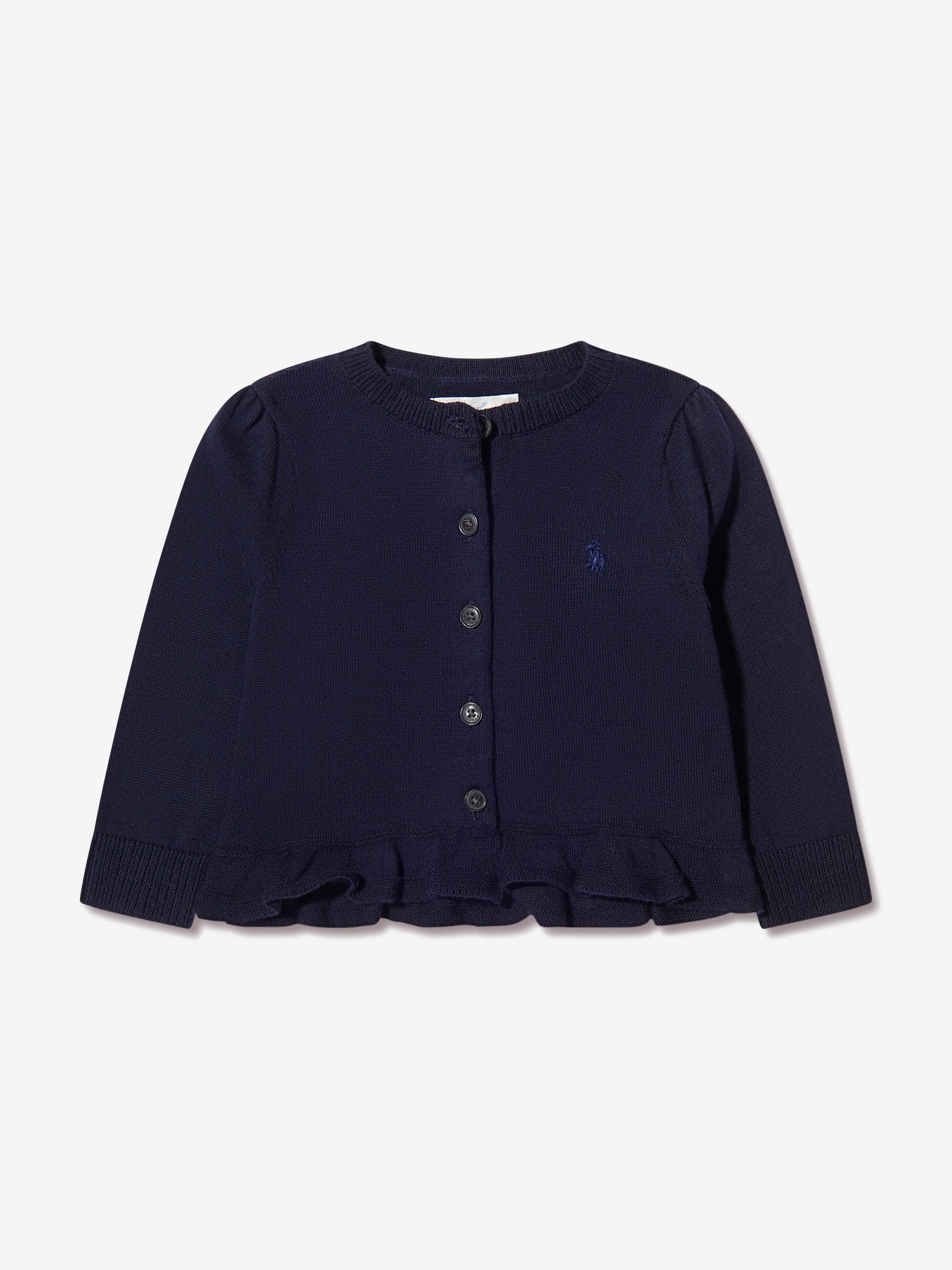 Ralph Lauren Baby Girls Peplum Cardigan in Navy