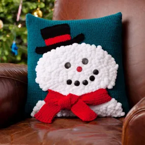 Red Heart Knit Snowman Pillow