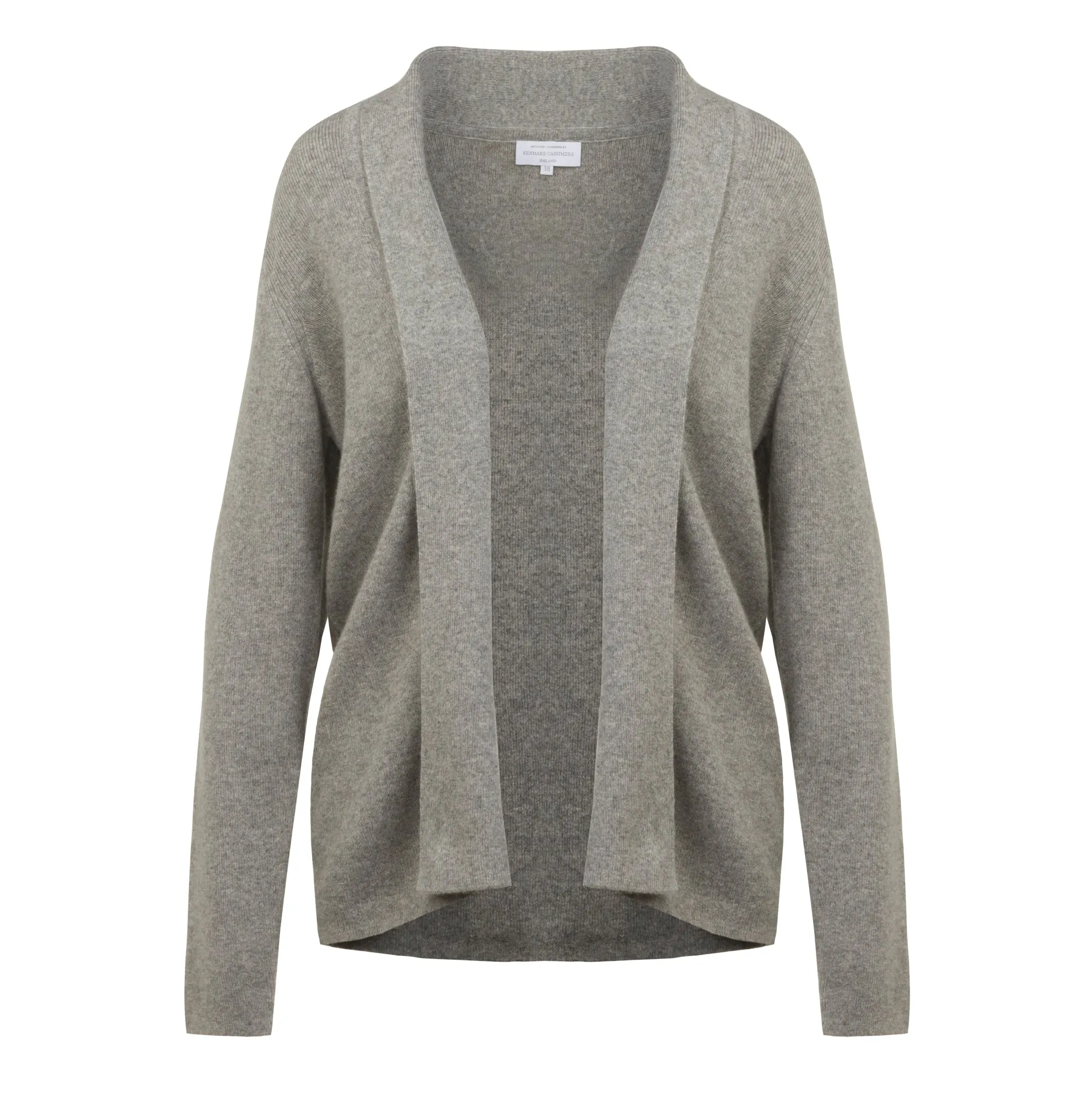 Ribbed Cashmere Cardigan in Silver Grey