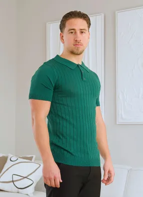 Ribbed Polo Shirt - Green