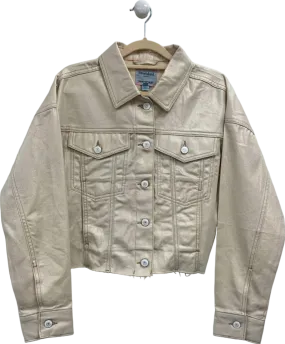 River Island Beige Denim Specialist Jacket UK XS