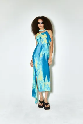 ROSSI dress blue yellow print