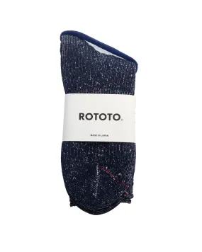 ROTOTO Washi Pile Crew Socks Navy