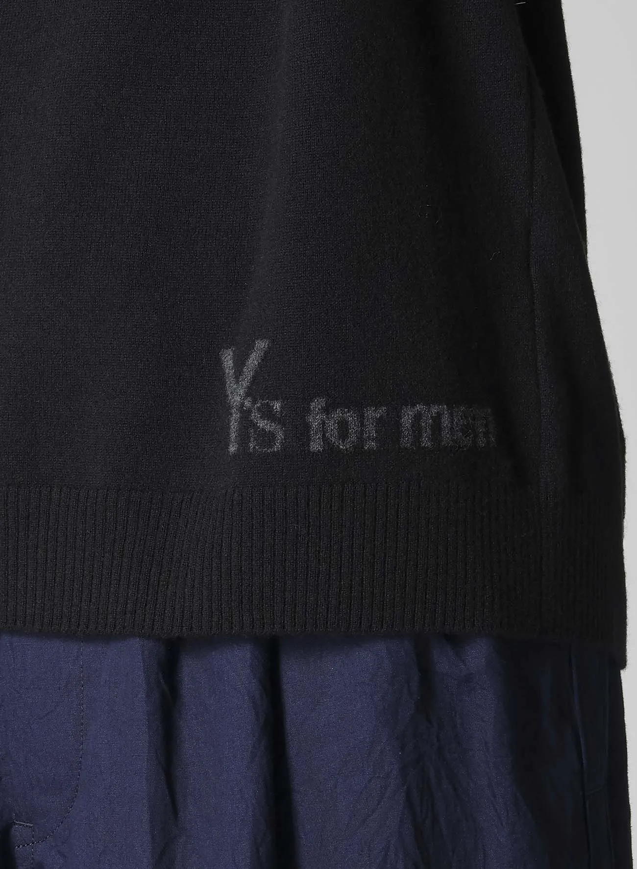 ROUND NECK INTARSIA KNIT WITH "Y's for men" LOGO