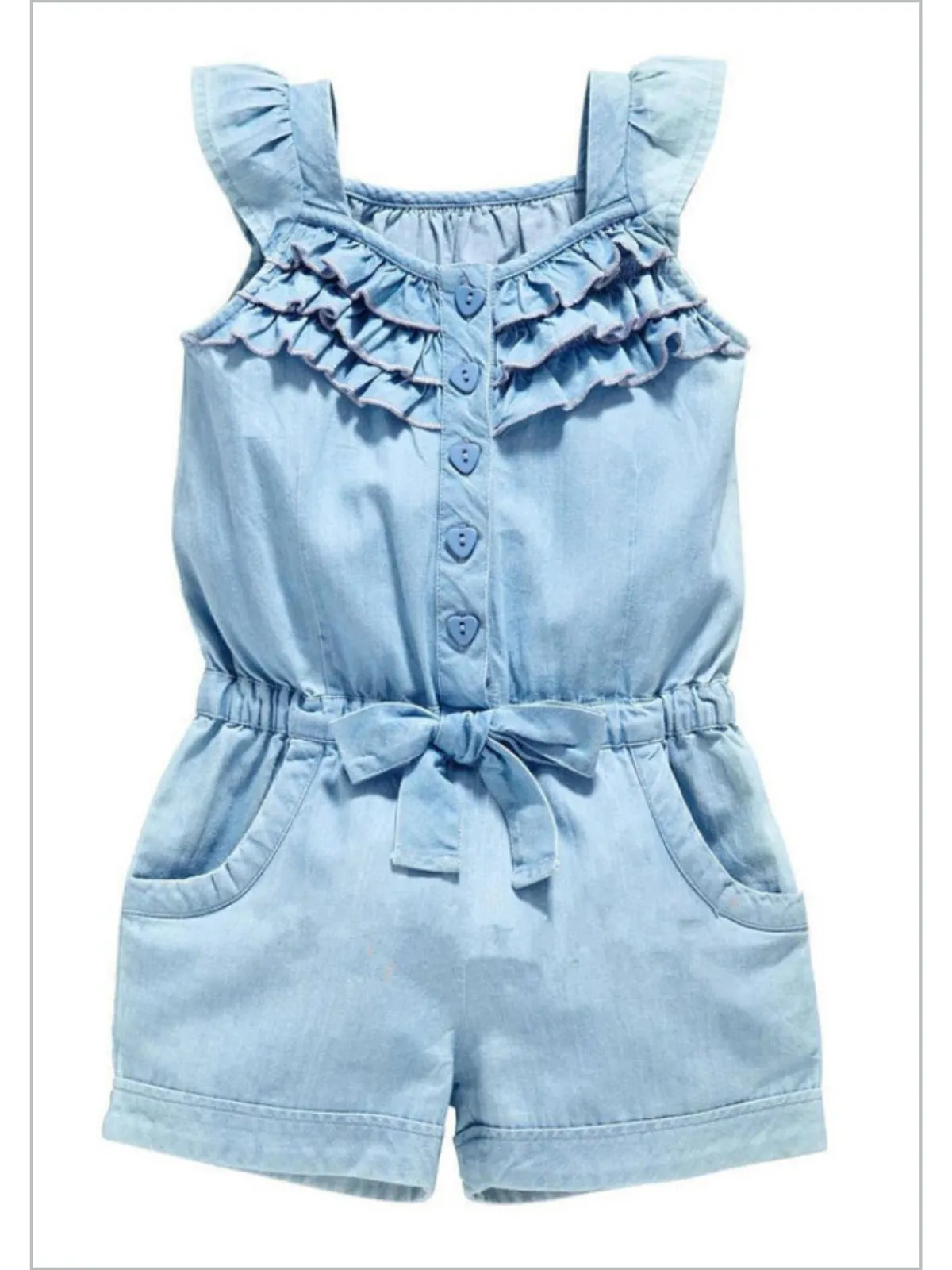 Round Up Ready Chambray Ruffle Romper