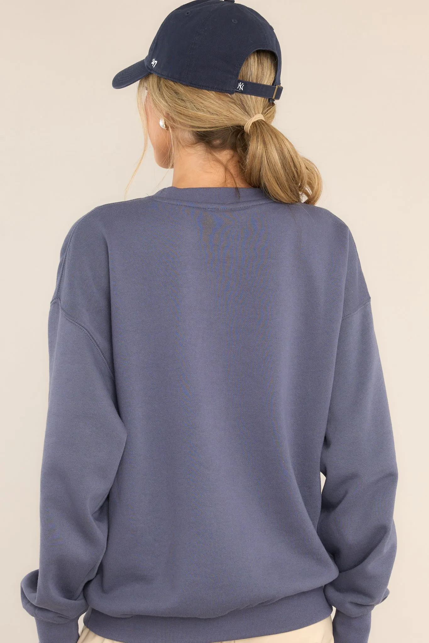 Royal Coast Heirloom Blue Embroidered Pullover Sweatshirt