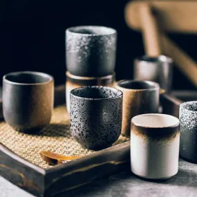 Rustic Earthstone Mug Set