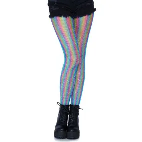 Shimmer Rainbow Striped Lurex Fishnet Tights