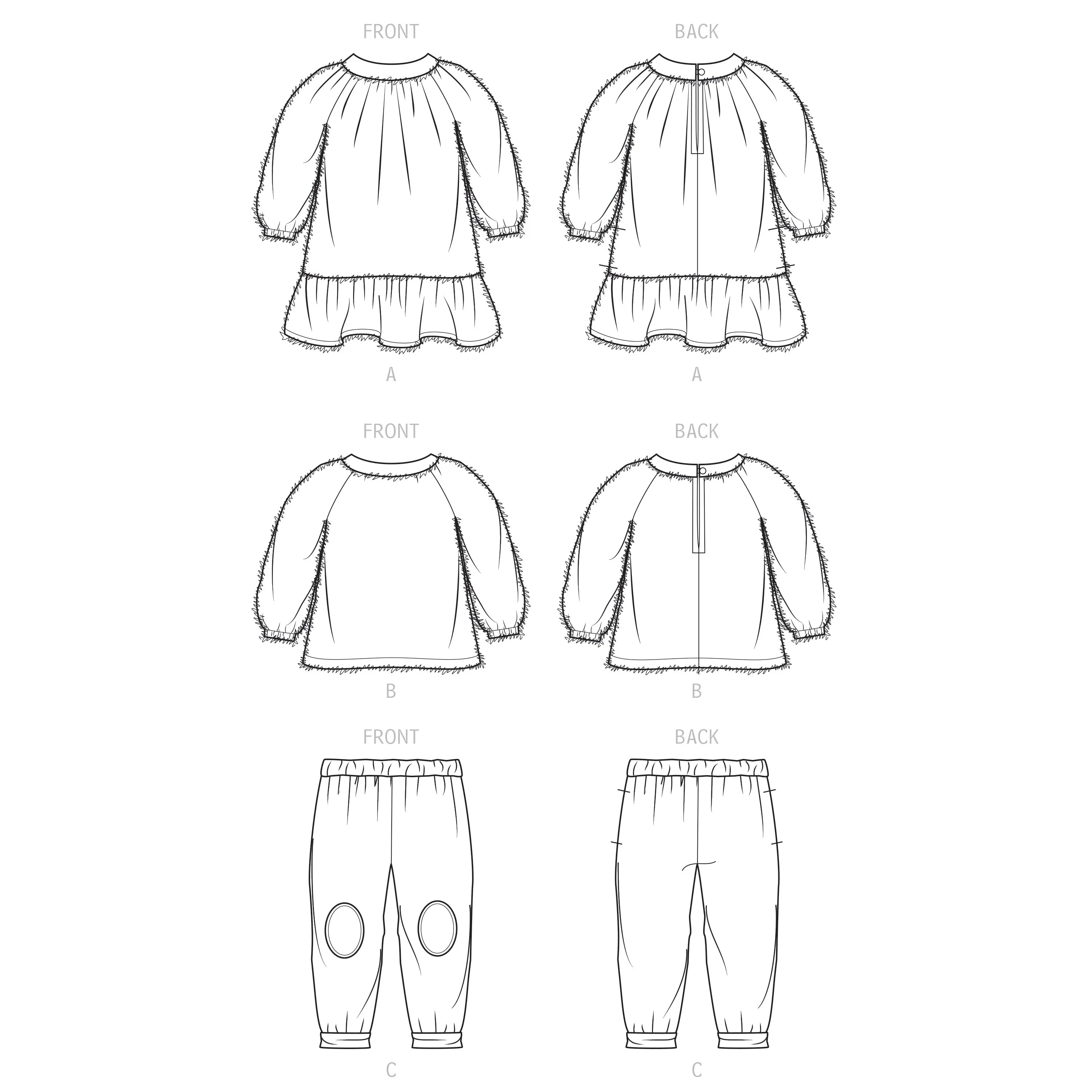 Simplicity Pattern 9460 Toddlers Dress, Top and Pants