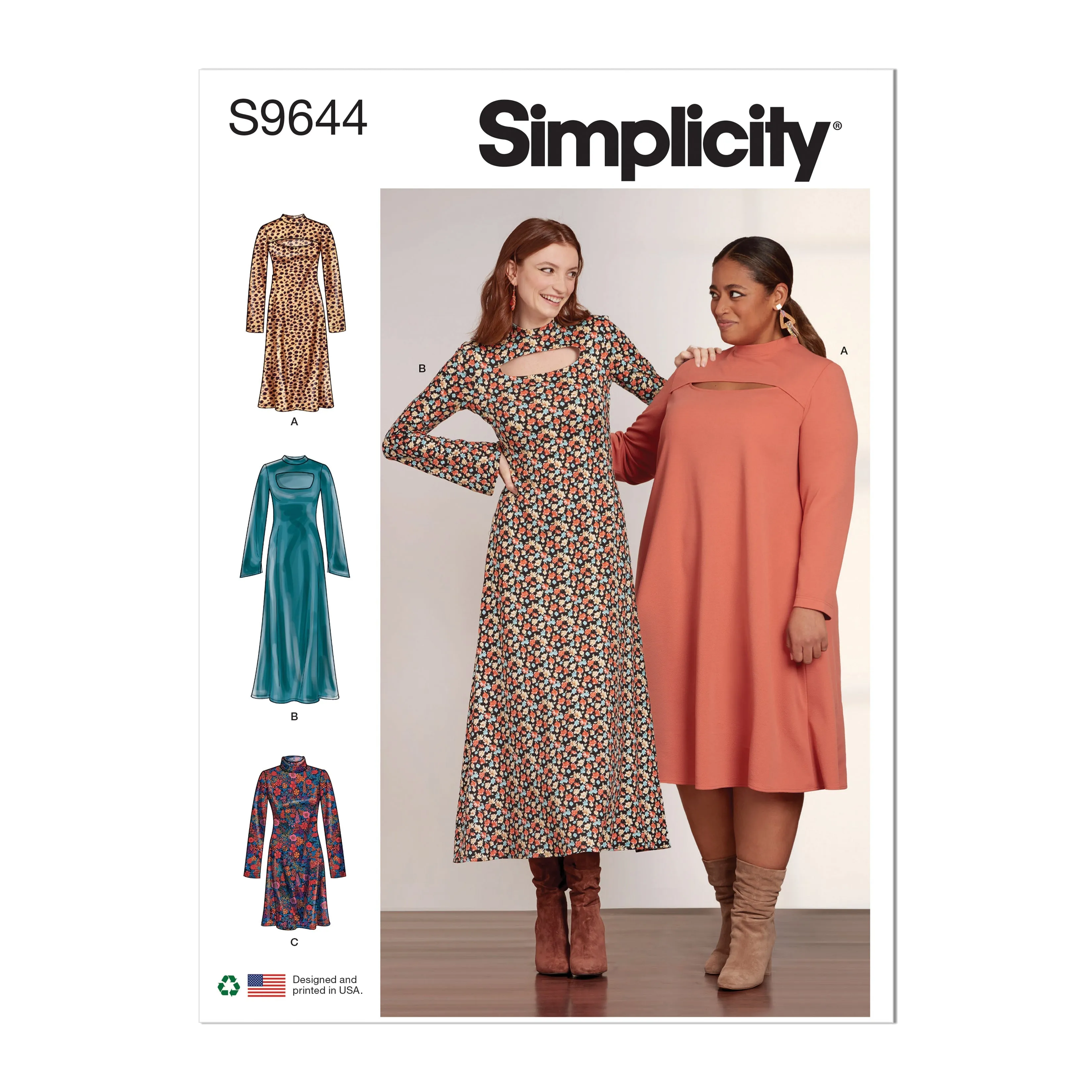 Simplicity sewing pattern 9644 Misses' and Women's Knit Dress