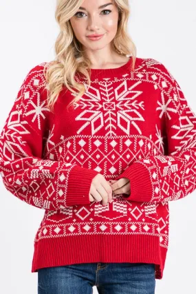 Snowflake Holiday Knit Sweater