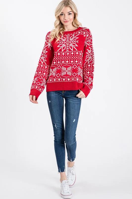 Snowflake Holiday Knit Sweater