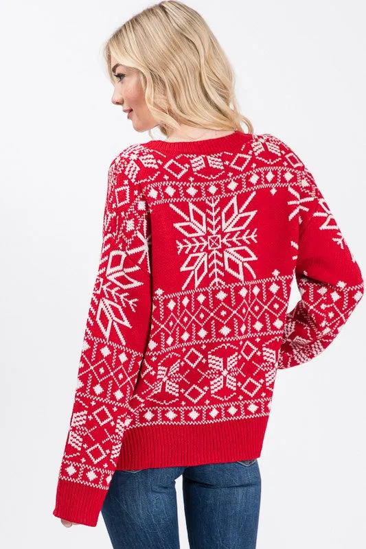 Snowflake Holiday Knit Sweater