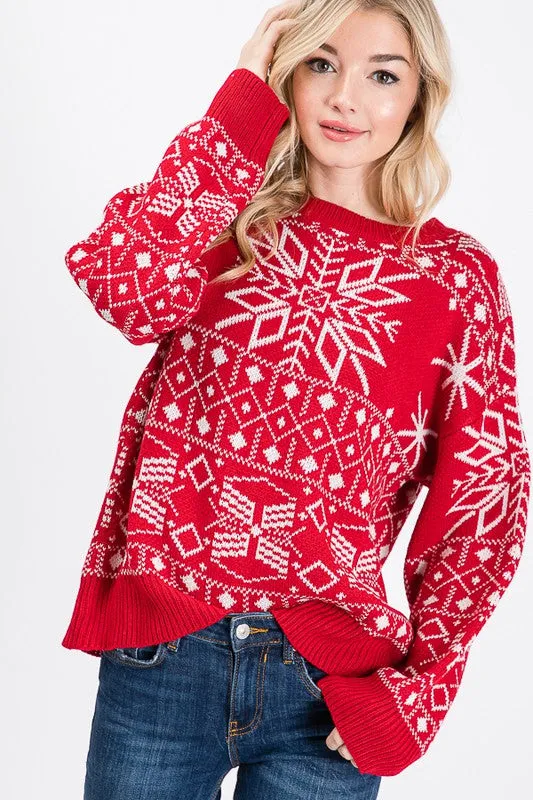 Snowflake Holiday Knit Sweater