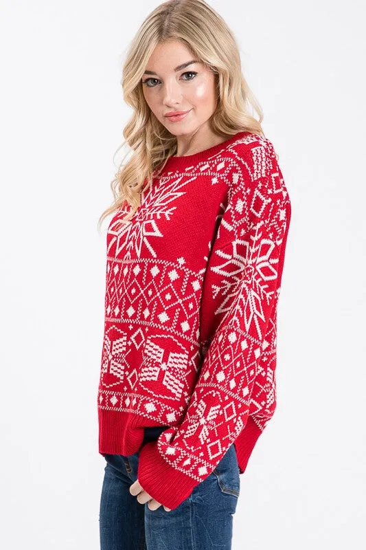 Snowflake Holiday Knit Sweater